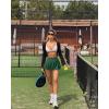 imageOQQ Women 2 Piece Mini Skirts 2 in 1 Flowy Sexy Basic Stretchy Flared Casual SkirtsDarkgrey darkgreen