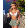 imageOQQ Women 2 Piece Mini Skirts 2 in 1 Flowy Sexy Basic Stretchy Flared Casual SkirtsGrey Green Beige