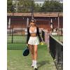imageOQQ Women 2 Piece Mini Skirts 2 in 1 Flowy Sexy Basic Stretchy Flared Casual SkirtsGrey Green Beige