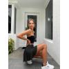 imageOQQ Women 2 Piece Skirts 2 in 1 Flowy Basic Versatile Stretchy Flared Casual Mini SkirtsBlack darkgrey