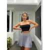 imageOQQ Women 2 Piece Skirts 2 in 1 Flowy Basic Versatile Stretchy Flared Casual Mini SkirtsBlack grey
