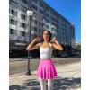 imageOQQ Women 2 Piece Skirts 2 in 1 Flowy Basic Versatile Stretchy Flared Casual Mini SkirtsBlack rose