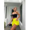 imageOQQ Women 2 Piece Skirts 2 in 1 Flowy Basic Versatile Stretchy Flared Casual Mini SkirtsWhite yellow