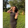 imageOQQ Womens 2 Piece Dress Sexy Ribbed Halter Neck Fashion Split Tank Tops DressesBlack darkbrown