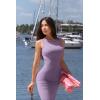 imageOQQ Womens 2 Piece Dress Sexy Ribbed Halter Neck Fashion Split Tank Tops DressesBlack taro Purple