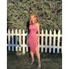 imageOQQ Womens 2 Piece Dress Sexy Ribbed Halter Neck Fashion Split Tank Tops DressesGreen dry Rose