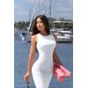 imageOQQ Womens 2 Piece Dress Sexy Ribbed Halter Neck Fashion Split Tank Tops DressesHide Pink white