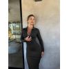 imageOQQ Womens Long Sleeve Maxi Dress Ribbed Back Slit Button Down Bodycon Soft Going Out Elegant Party DressesBlack