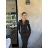 imageOQQ Womens Long Sleeve Maxi Dress Ribbed Back Slit Button Down Bodycon Soft Going Out Elegant Party DressesBlack