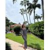 imageOQQ Womens Long Sleeve Maxi Dress Square Neck Ribbed Bodycon Lounge Soft DressesDarkgrey