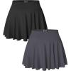 imageOQQ Women 2 Piece Skirts 2 in 1 Flowy Basic Versatile Stretchy Flared Casual Mini SkirtsBlack darkgrey