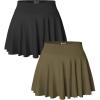 imageOQQ Women 2 Piece Skirts 2 in 1 Flowy Basic Versatile Stretchy Flared Casual Mini SkirtsBlack drab