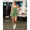 imageOQQ Women 2 Piece Rompers Yoga Stretch Strappy Square Neck Sleeveless Exercise RompersBlack pea Green