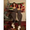 imageOQQ Women Long Sleeve Yoga Jumpsuits Workout Ribbed Bodysuits Pants Sexy One PieceCoffee