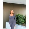 imageOQQ Women Long Sleeve Yoga Jumpsuits Workout Ribbed Bodysuits Pants Sexy One PieceGrey Blue
