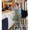 imageOQQ Women Long Sleeve Yoga Jumpsuits Workout Ribbed Bodysuits Pants Sexy One PieceLight Grey Green