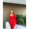 imageOQQ Women Long Sleeve Yoga Jumpsuits Workout Ribbed Bodysuits Pants Sexy One PieceRed