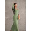 imageOQQ Women Wide Leg Pants Jumpsuits One Piece Long Sleeve Square Neck JumpsuitsPea Green