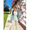 imageOQQ Women Yoga Jumpsuits Ribbed Crew Neck Sleeveless Bell Bottoms Flare JumpsuitsBeige
