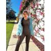 imageOQQ Women Yoga Jumpsuits Ribbed Crew Neck Sleeveless Bell Bottoms Flare JumpsuitsDarkbrown