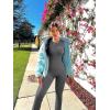 imageOQQ Women Yoga Jumpsuits Ribbed Crew Neck Sleeveless Bell Bottoms Flare JumpsuitsDarkgrey