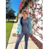imageOQQ Women Yoga Jumpsuits Ribbed Crew Neck Sleeveless Bell Bottoms Flare JumpsuitsGreyblue
