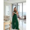 imageOQQ Womens Jumpsuits Dressy Crew Neck Sleeveless One Piece Outfits Casual Wide Leg Pants Jumpsuits Darkgreen