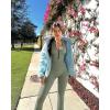 imageOQQ Womens Yoga Jumpsuits Ribbed Long Sleeve Zip Front Sport Bell Bottoms Flare JumpsuitsGreygreen