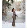 imageOQQ Womens Yoga Jumpsuits Ribbed Long Sleeve Zip Front Sport Bell Bottoms Flare JumpsuitsTea Leaf