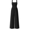 imageOQQ Women Jumpsuits Dressy Casual Sleeveless Square Neck One Piece Outfits Causal Wide Leg Jumpsuit Black