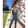 imageOQQ Jumpsuits For Women Ribbed Square Neck Sleeveless Sexy Stretch Flare JumpsuitsDarkgrey