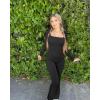 imageOQQ Long Sleeve Jumpsuits for Women Ribbed Long Sleeve Yoga Bell Bottoms Flare JumpsuitsBlack