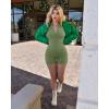 imageOQQ Women Rompers Ribbed Short Sleeve Zip Front Stretch Tummy Control Yoga Workout RompersPea Green