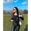 imageOQQ Womens 2 Piece Bodysuits Sexy Ribbed One Piece Long Sleeve Crew Neck Tops BodysuitsBlack tea Leaf
