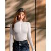 imageOQQ Womens 2 Piece Bodysuits Sexy Ribbed One Piece Zip Front Long Sleeve Tops BodysuitsBlack pumice Grey