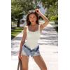 imageOQQ Womens 3 Piece Bodysuits Sexy Ribbed Sleeveless Square Neck Tank Tops Leotard 2025 Trendy OutfitsGreen Beige Haze Blue