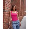 imageOQQ Womens 3 Piece Bodysuits Sexy Ribbed Strappy Square Neck Sleeveless Tummy Control Tank Tops BodysuitsPitaya coffee yellow