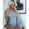 imageOQQ Womens 3 Piece Bodysuits Sexy Ribbed One Piece Sleeveless Halter Neck Tops Leotard Summer TrendyBlack Beige Blue