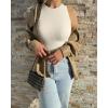 imageOQQ Womens 3 Piece Bodysuits Sexy Ribbed One Piece Sleeveless Halter Neck Tops Leotard Summer TrendyBlack Beige Blue