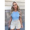 imageOQQ Womens 3 Piece Bodysuits Sexy Ribbed One Piece Sleeveless Halter Neck Tops Leotard Summer TrendyBlack Candyblue White