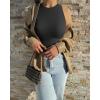imageOQQ Womens 3 Piece Bodysuits Sexy Ribbed One Piece Sleeveless Halter Neck Tops Leotard Summer TrendyBlack Coffee Rose