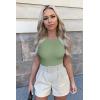 imageOQQ Womens 3 Piece Bodysuits Sexy Ribbed One Piece Sleeveless Halter Neck Tops Leotard Summer TrendyBlack Pea Green Beige