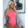 imageOQQ Womens 3 Piece Bodysuits Sexy Ribbed One Piece Sleeveless Halter Neck Tops Leotard Summer TrendyTaro Purple Fluorescent Pink a White