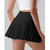 imageOQQ High Waist ALine Pleated Mini Skirts Athletic Skorts Short Active Skirt for Golf Running WorkoutBlack