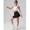 imageOQQ High Waist ALine Pleated Mini Skirts Athletic Skorts Short Active Skirt for Golf Running WorkoutBlack
