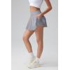 imageOQQ High Waist ALine Pleated Mini Skirts Athletic Skorts Short Active Skirt for Golf Running WorkoutGrey