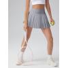imageOQQ High Waist ALine Pleated Mini Skirts Athletic Skorts Short Active Skirt for Golf Running WorkoutGrey