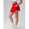 imageOQQ High Waist ALine Pleated Mini Skirts Athletic Skorts Short Active Skirt for Golf Running WorkoutRed