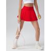 imageOQQ High Waist ALine Pleated Mini Skirts Athletic Skorts Short Active Skirt for Golf Running WorkoutRed