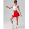imageOQQ High Waist ALine Pleated Mini Skirts Athletic Skorts Short Active Skirt for Golf Running WorkoutRed